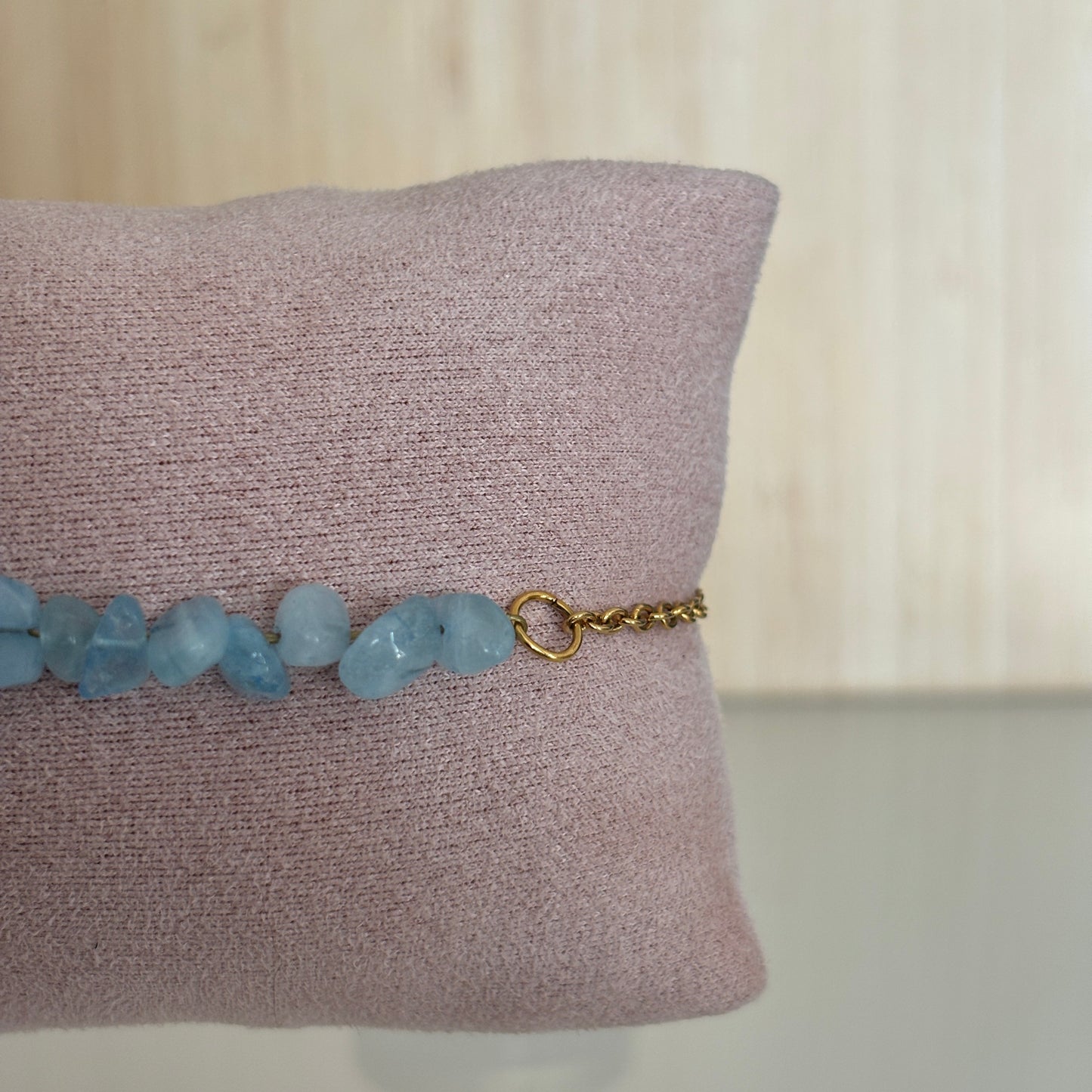 Bracelet Mykonos - Aigue-marine & perles naturelles