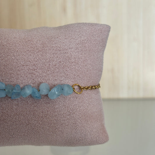 Bracelet Mykonos - Aigue-marine & perles naturelles
