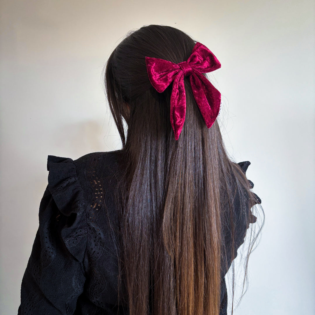 Barrette Velours Rouge - Mélanie