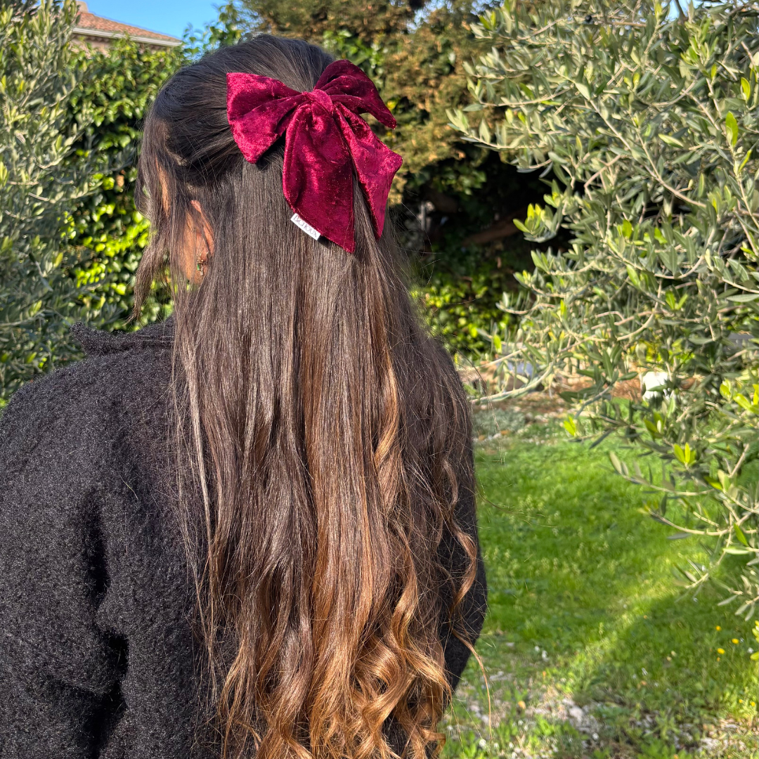 Barrette Velours Rouge - Mélanie