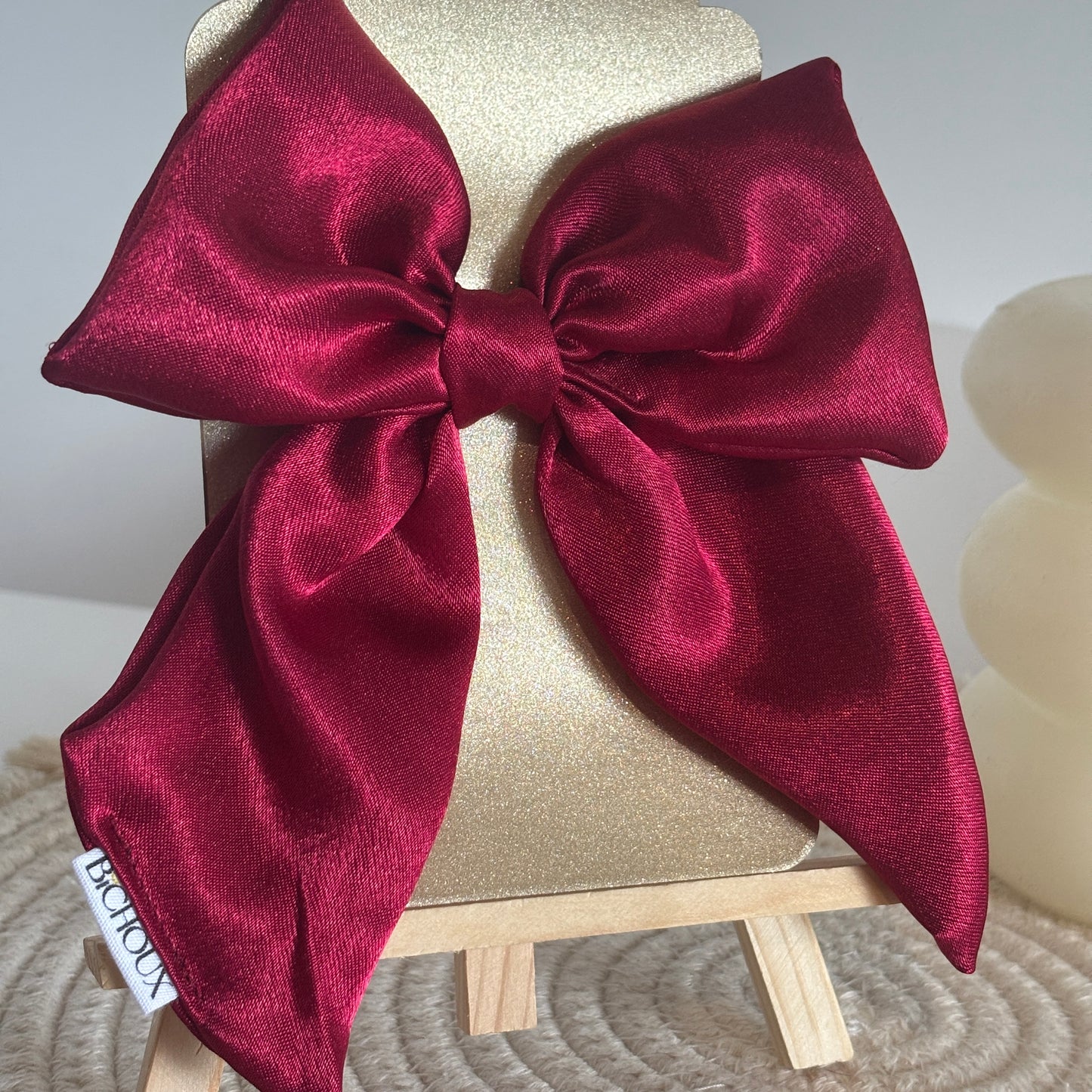 Barrette Soie Rouge - Clara