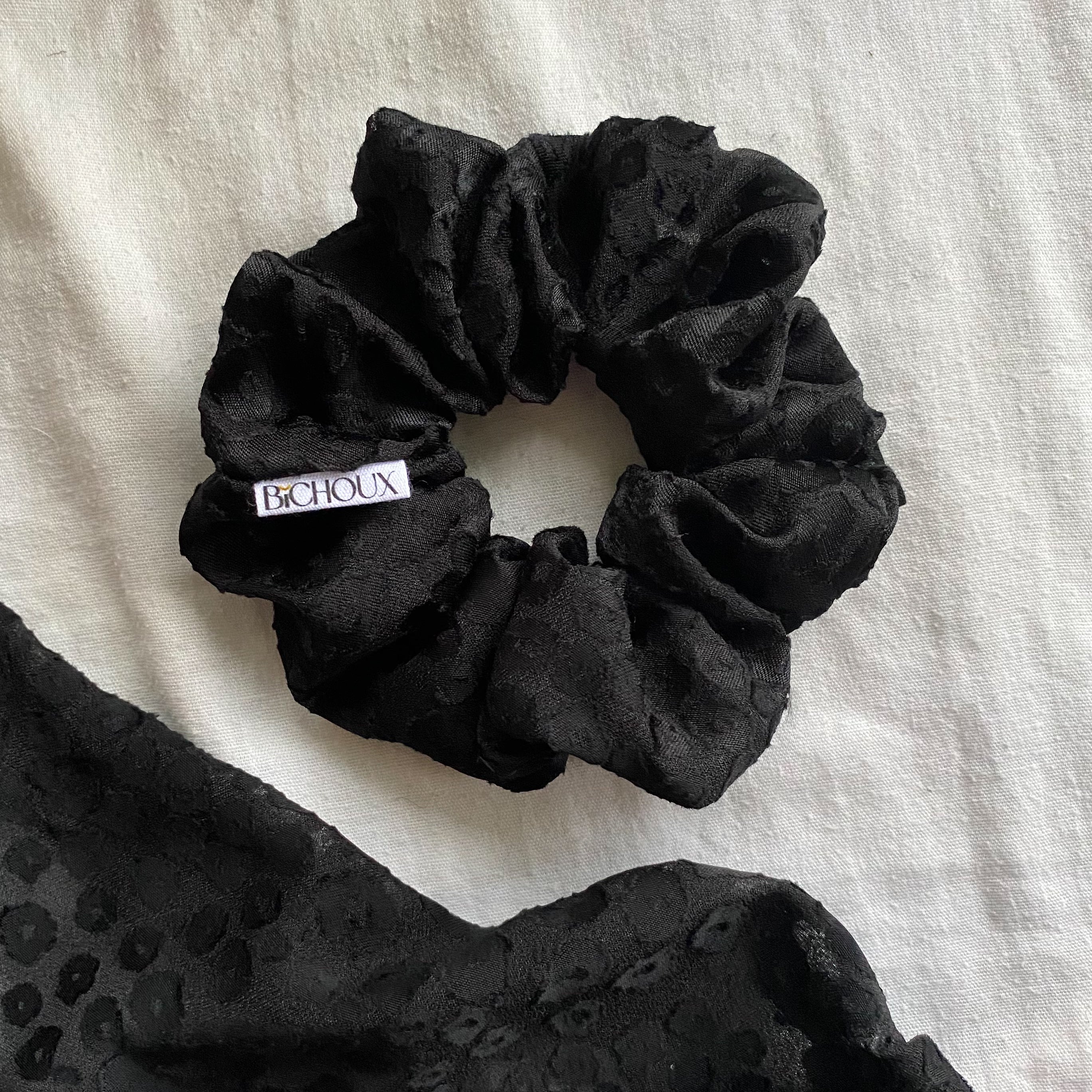 Chouchou motif léopard noir - Ursula