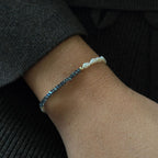 Bracelet Élastique Prague - Perles de Culture & perles de verre Asymétrique Bleu