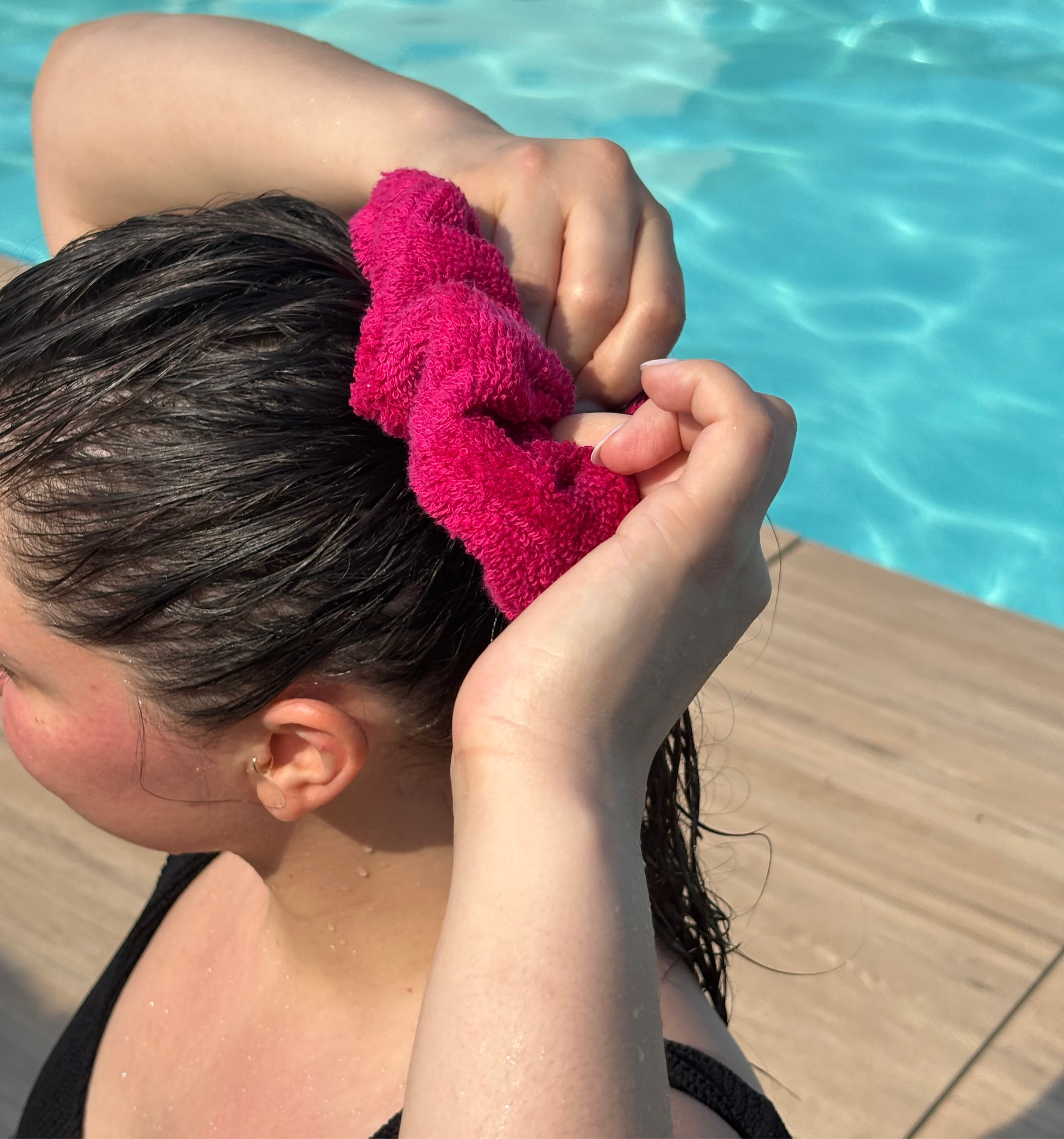 Chouchou serviette Odessa - Rose Fuschia