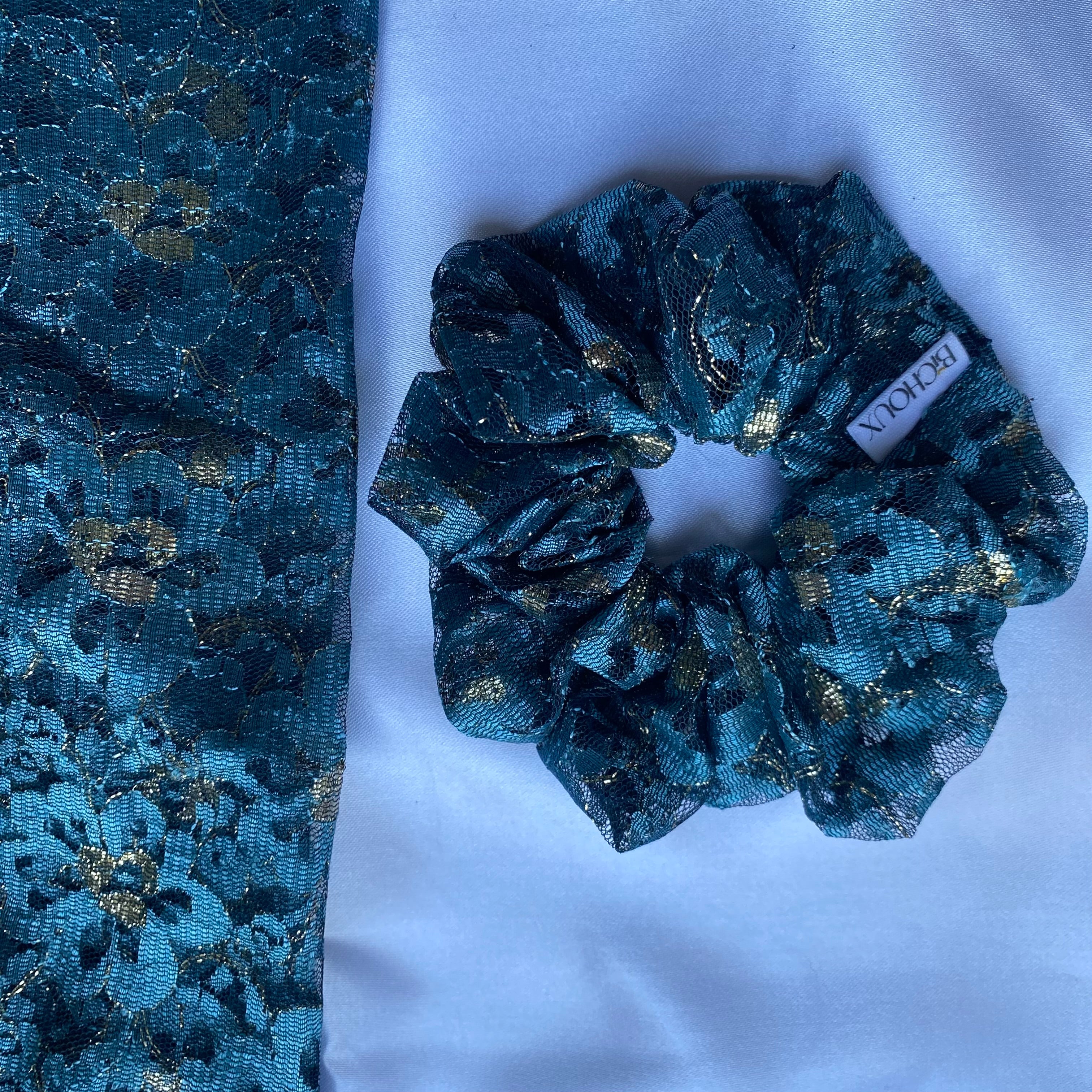 Chouchou en dentelle bleue - Léona