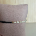 Bracelet Élastique Iceland - Perles de Culture Noires et Blanches