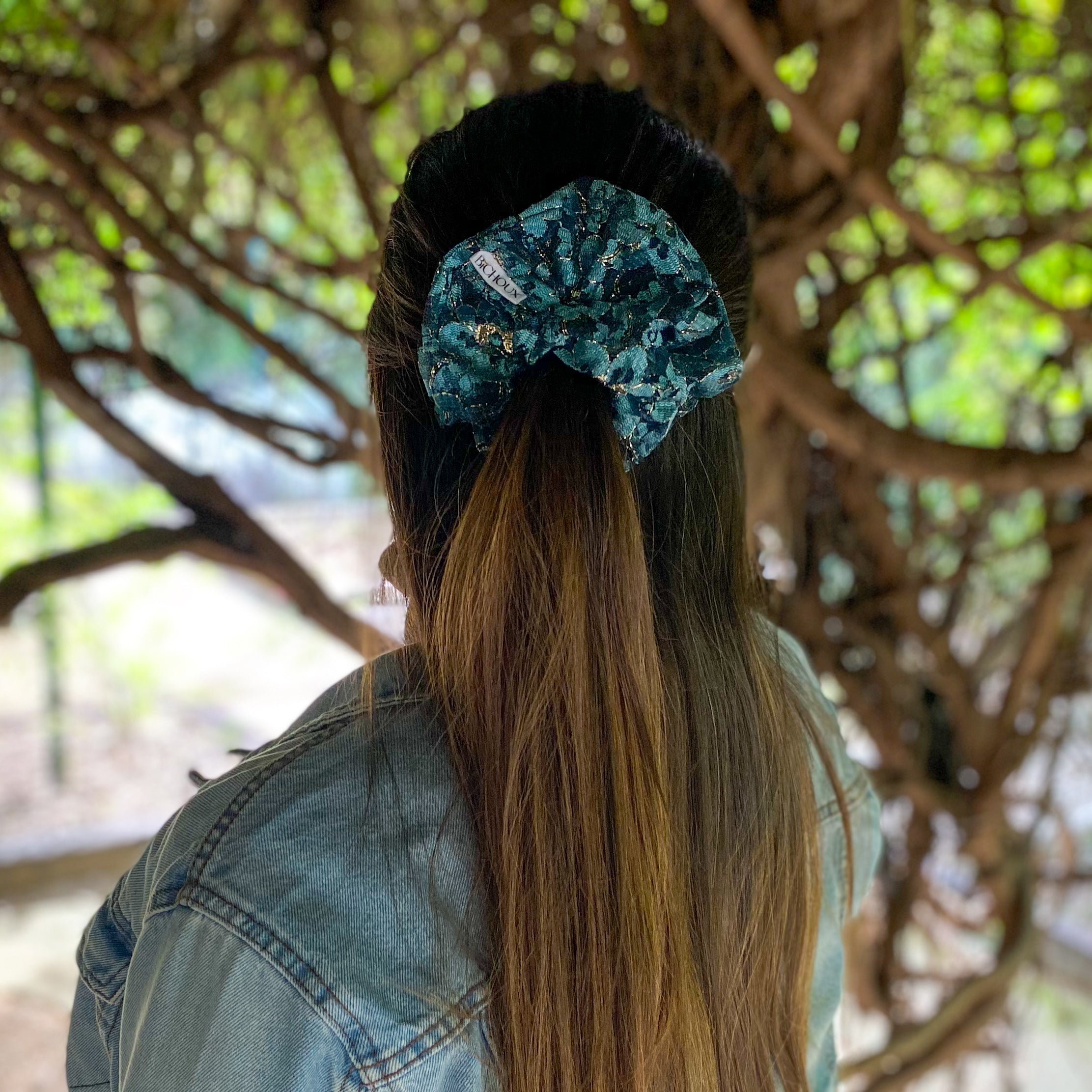 Chouchou en dentelle bleue - Léona