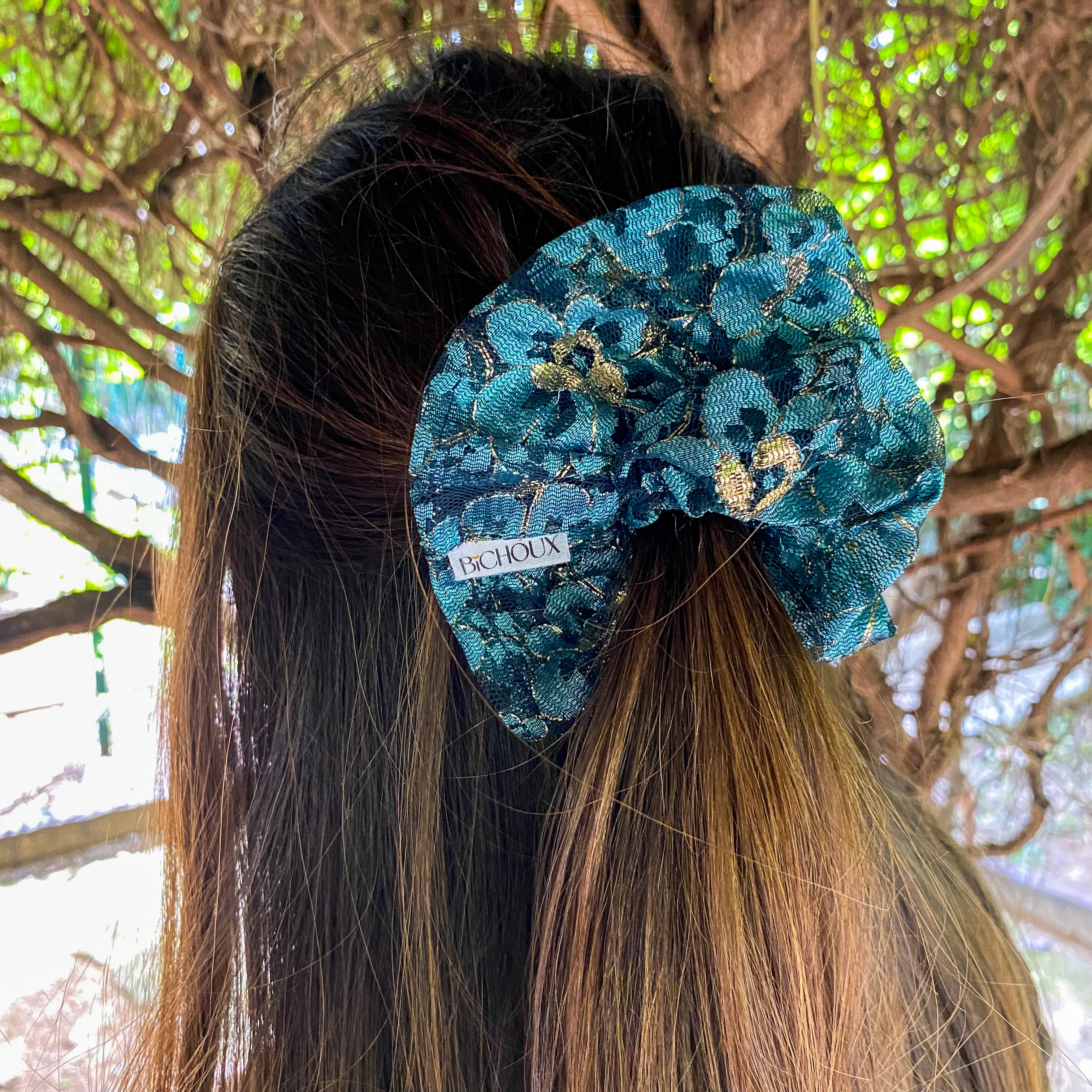 Chouchou en dentelle bleue - Léona