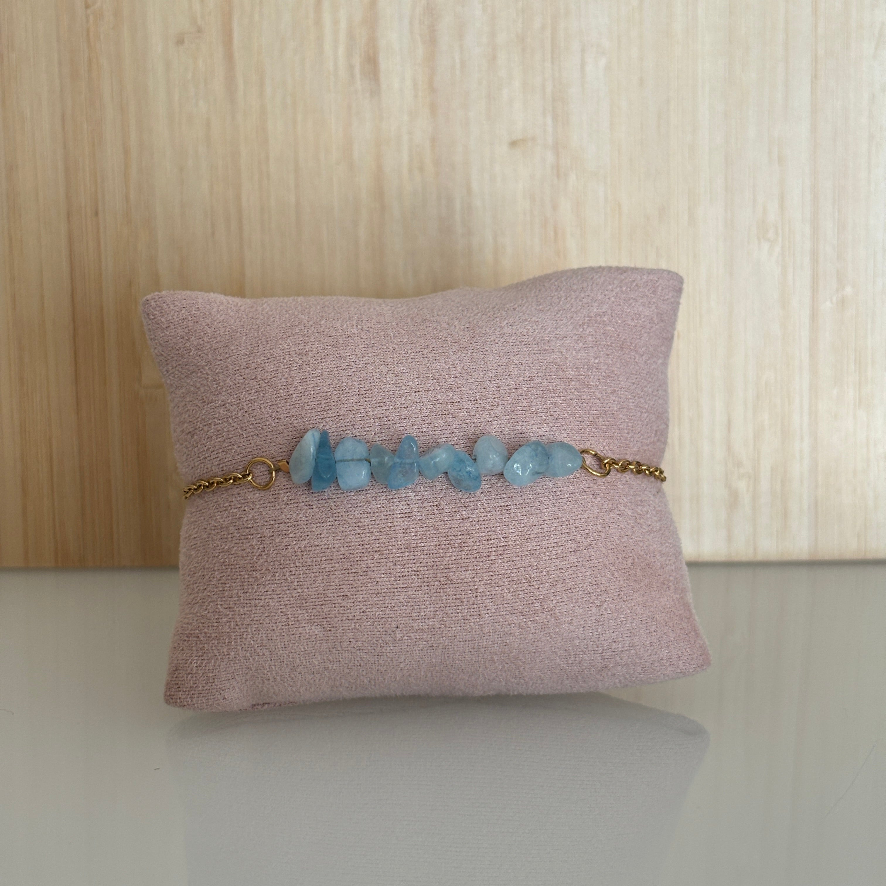 Bracelet Mykonos - Aigue-marine & perles naturelles