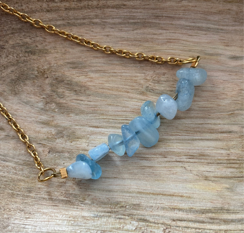 Bracelet Mykonos - Aigue-marine & perles naturelles