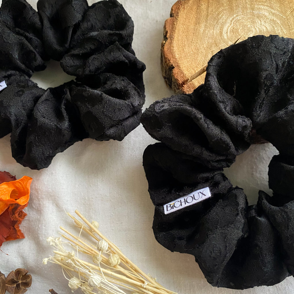 Chouchou motif léopard noir - Ursula