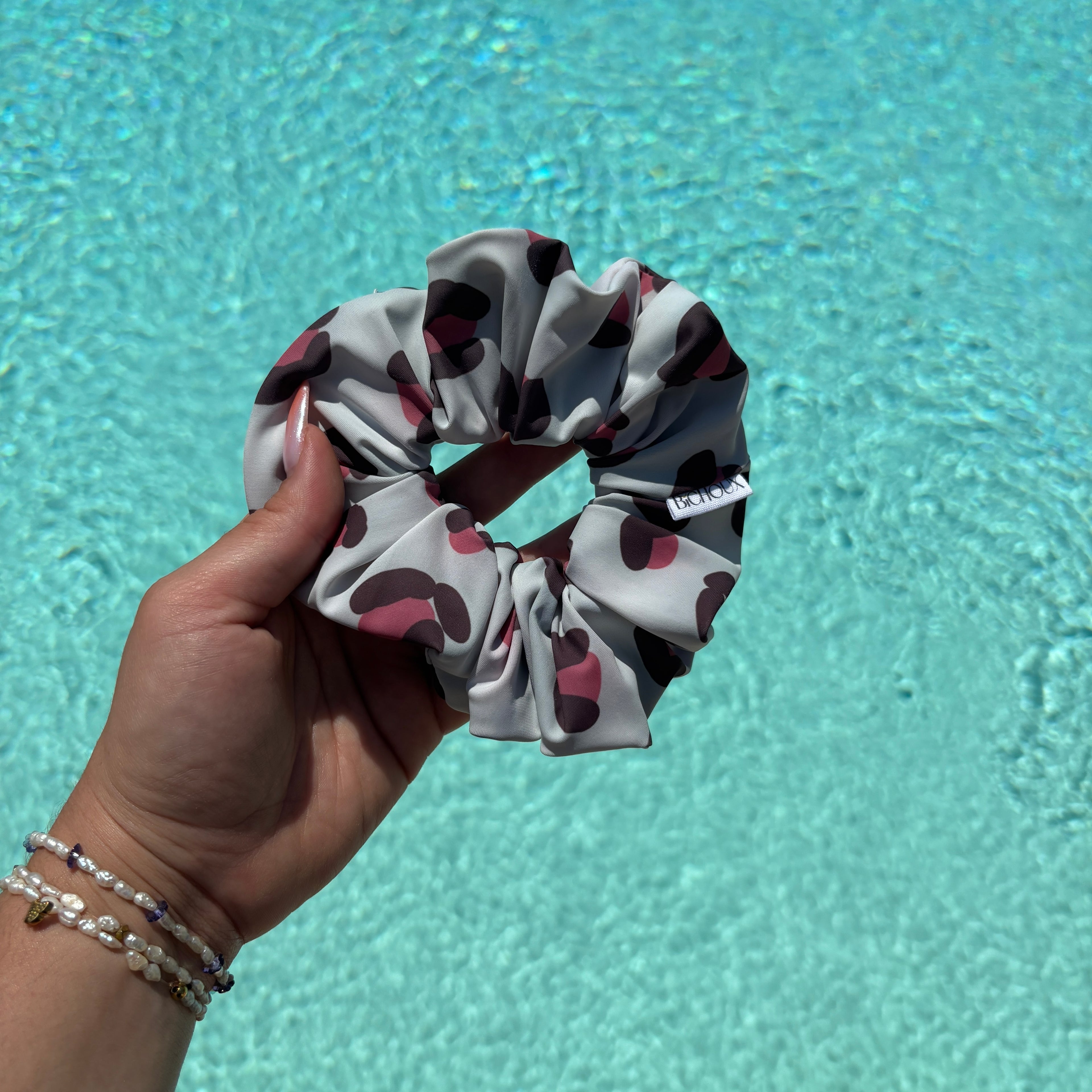 Chouchou maillot de bain zippé léopard rose - Audrey