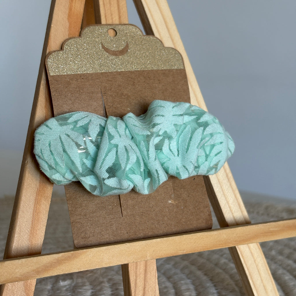 Barrette épurée Amanda - Turquoise fleuri