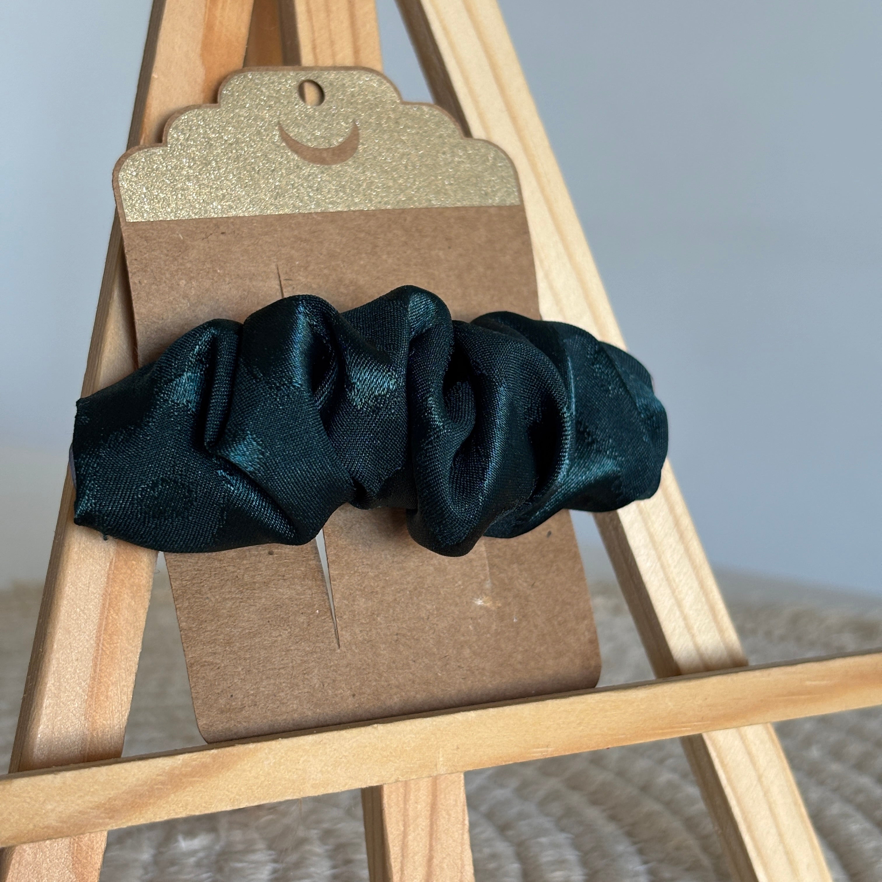 Barrette épurée Giulia - Satin vert profond léopard
