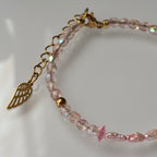 Bracelet Antibes - Perles de culture roses & fleurs Swarovski