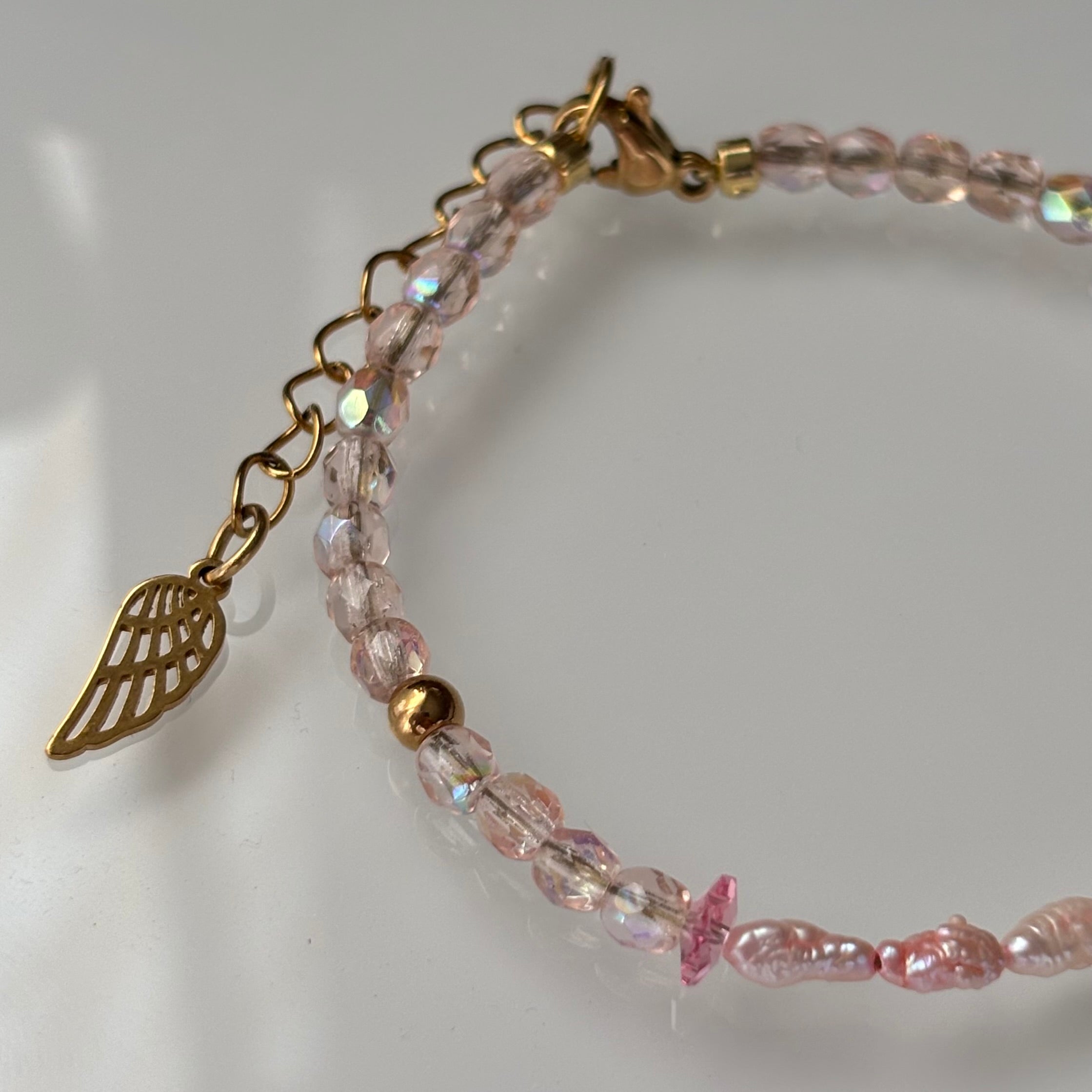 Bracelet Antibes - Perles de culture roses & fleurs Swarovski