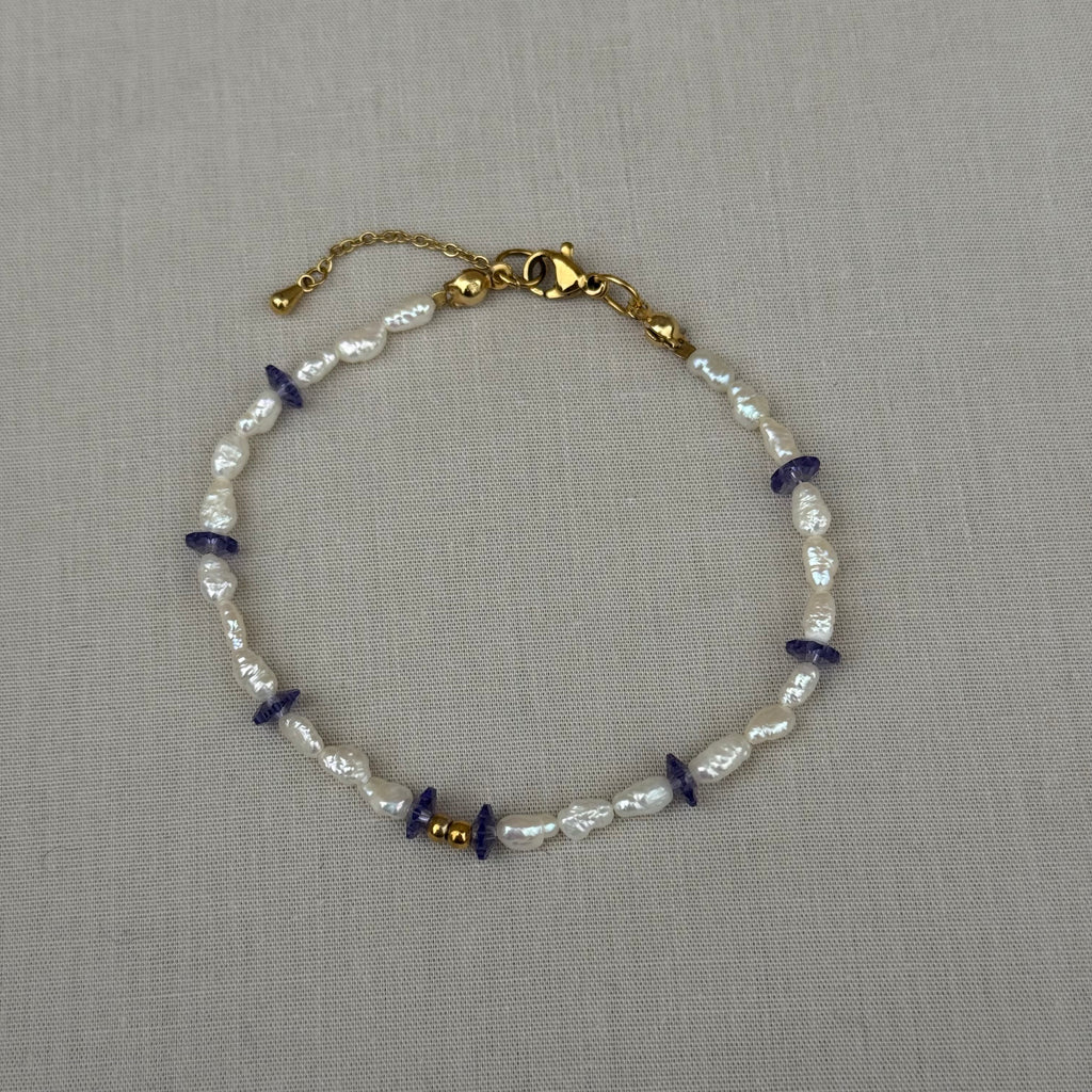 Bracelet Azurella – Perles de culture blanches & bleues