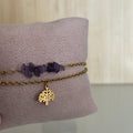 Bracelet Kyoto – Double rang améthyste & arbre de vie