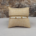 Bracelet Lunaria – Double rang chaîne & perles de culture blanches