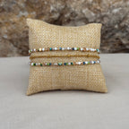 Bracelet Marévia – Triple rang doré & perles multicolores