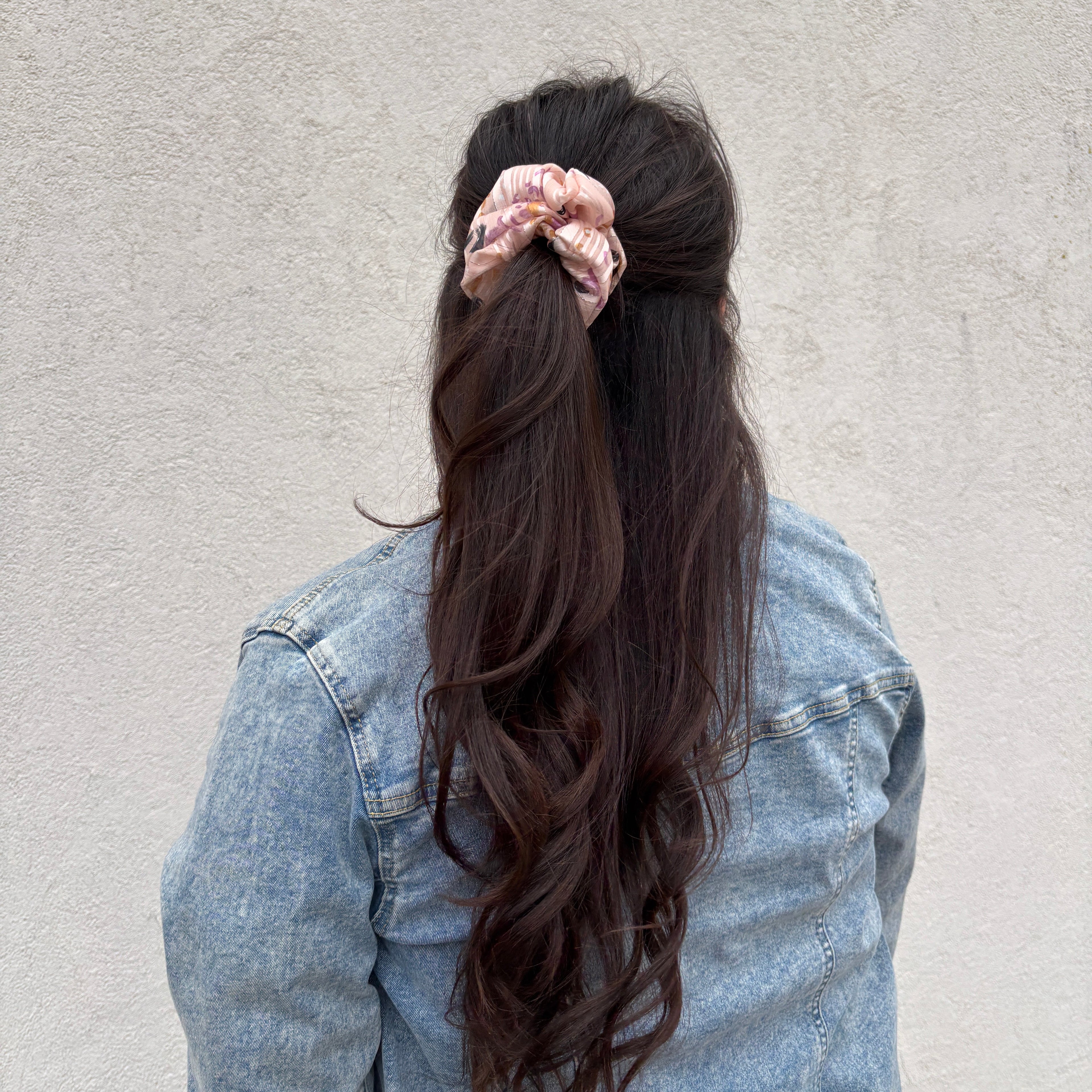 Chouchou Bianca - Mousseline rose scintillante