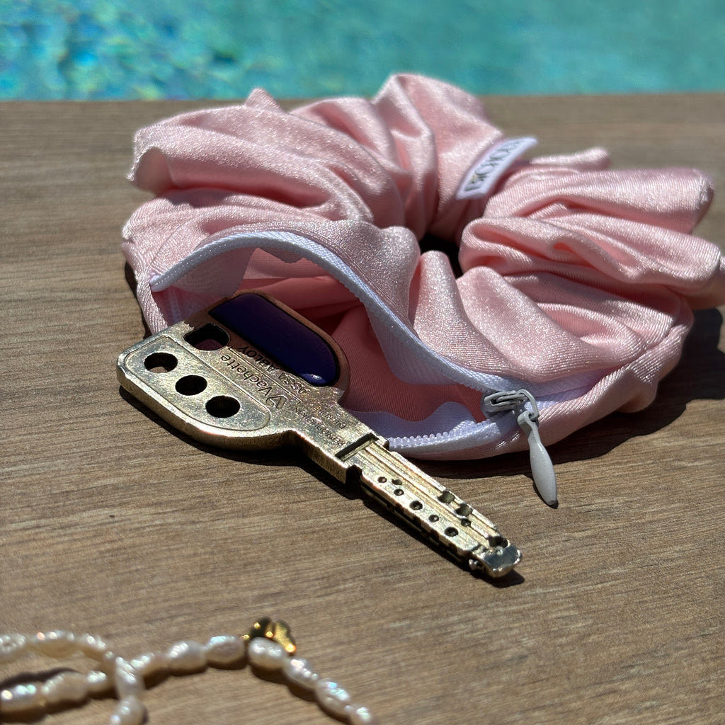 Chouchou maillot de bain zippé rose - Marine