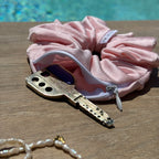 Chouchou maillot de bain zippé rose - Marine