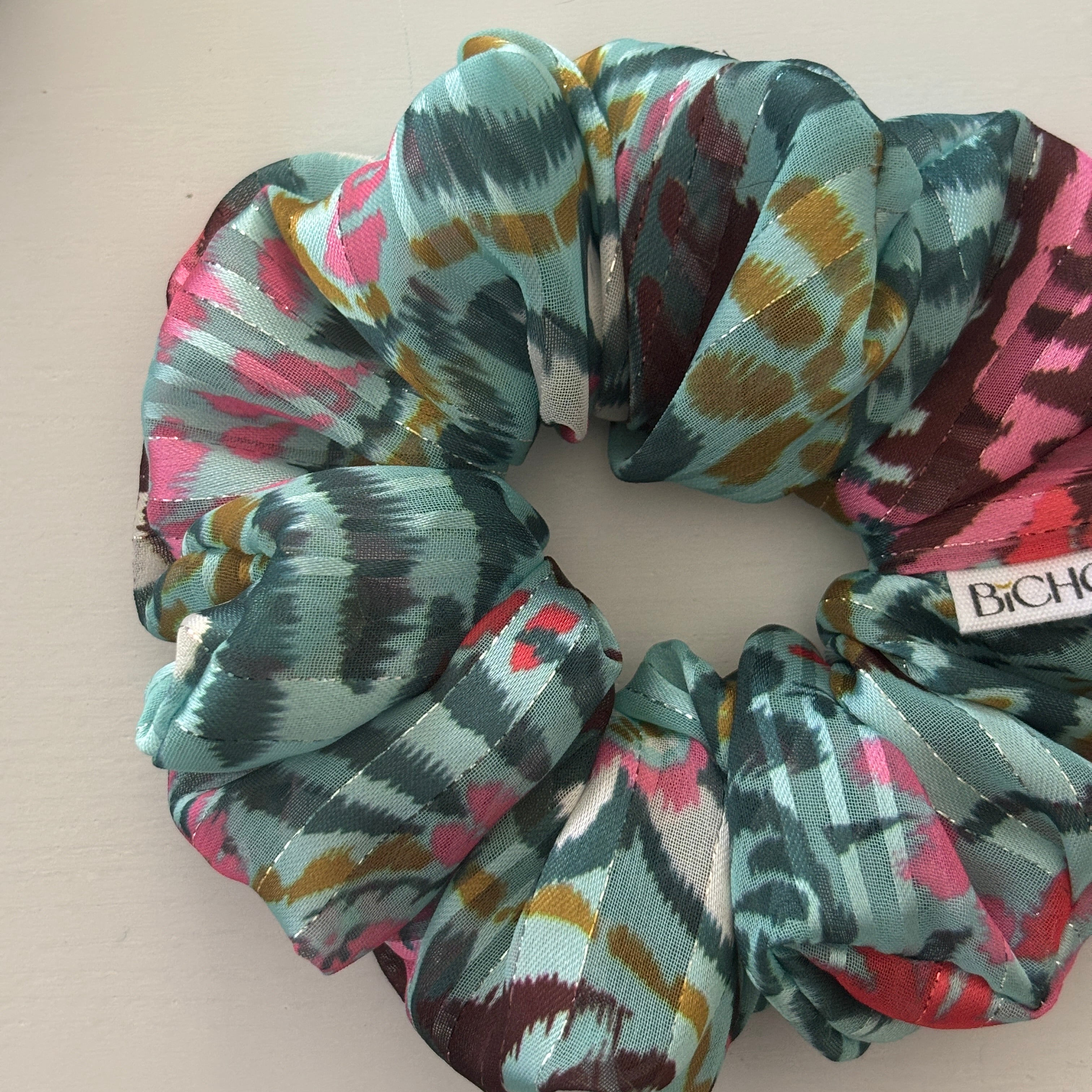 Chouchou Salomé - Mousseline bleue scintillante