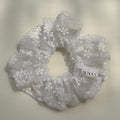 Chouchou cheveux fait main en tulle marguerite blanc - Louison