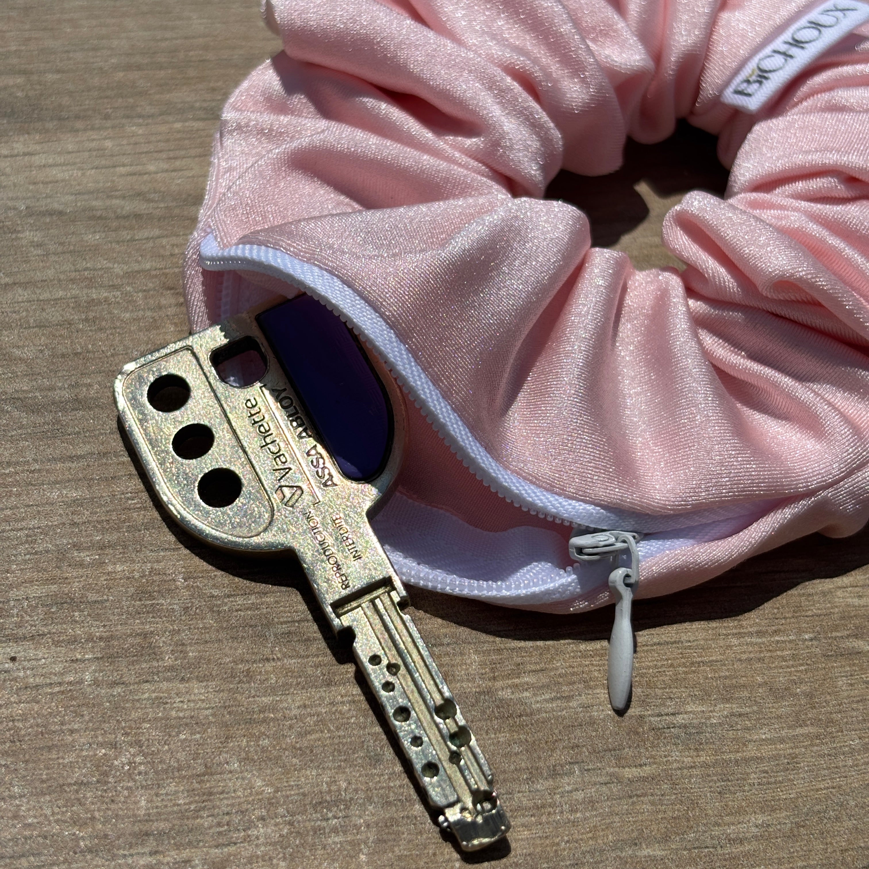 Chouchou maillot de bain zippé rose - Marine
