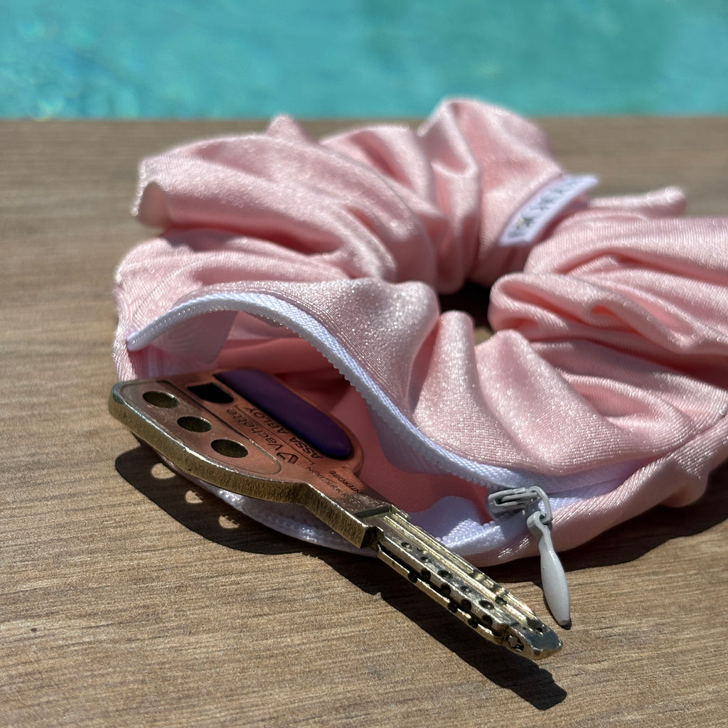 Chouchou maillot de bain zippé rose - Marine
