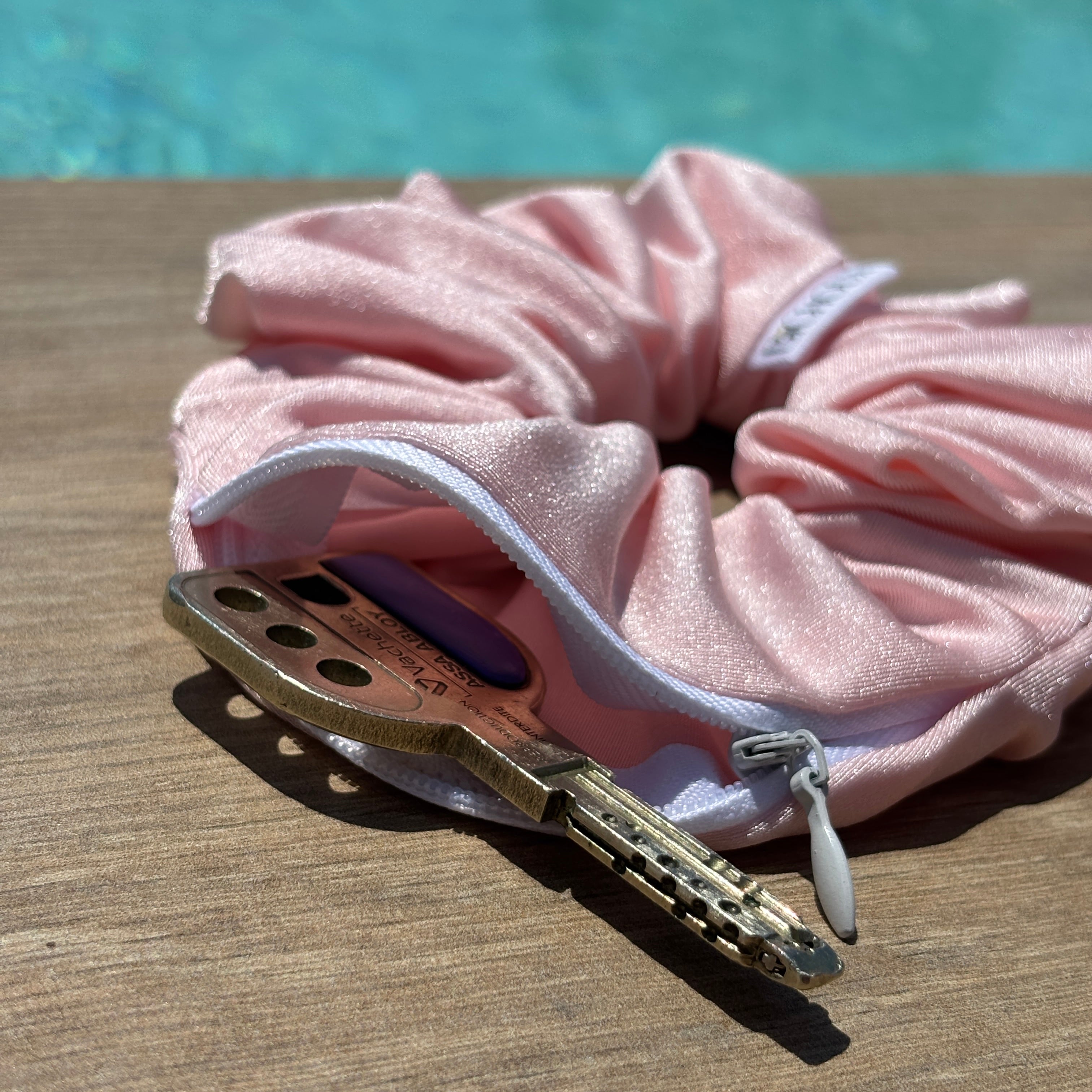 Chouchou maillot de bain zippé rose - Marine