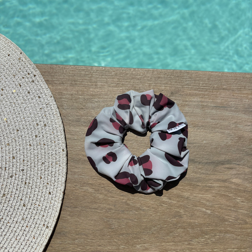 Chouchou maillot de bain zippé léopard rose - Audrey