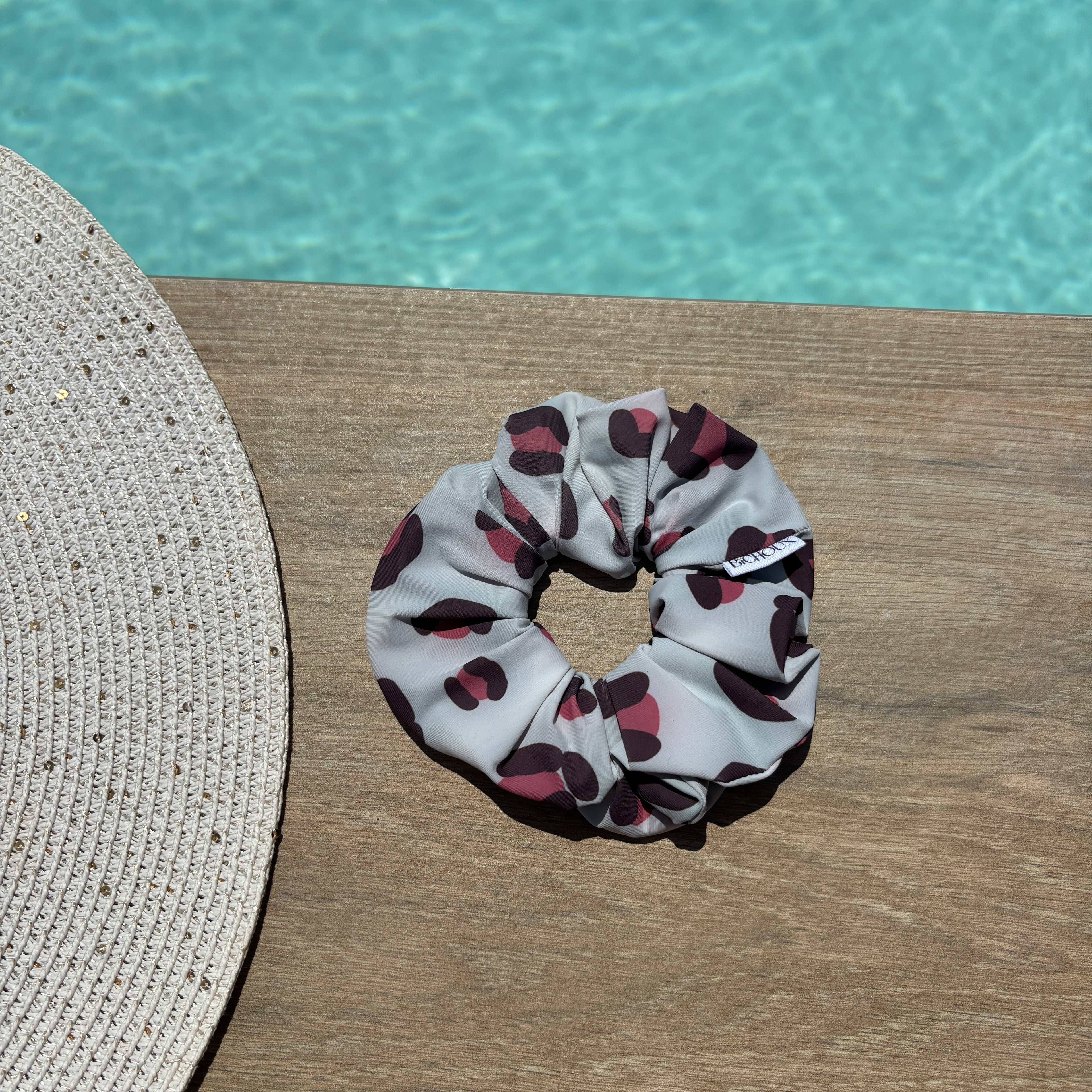 Chouchou maillot de bain zippé léopard rose - Audrey