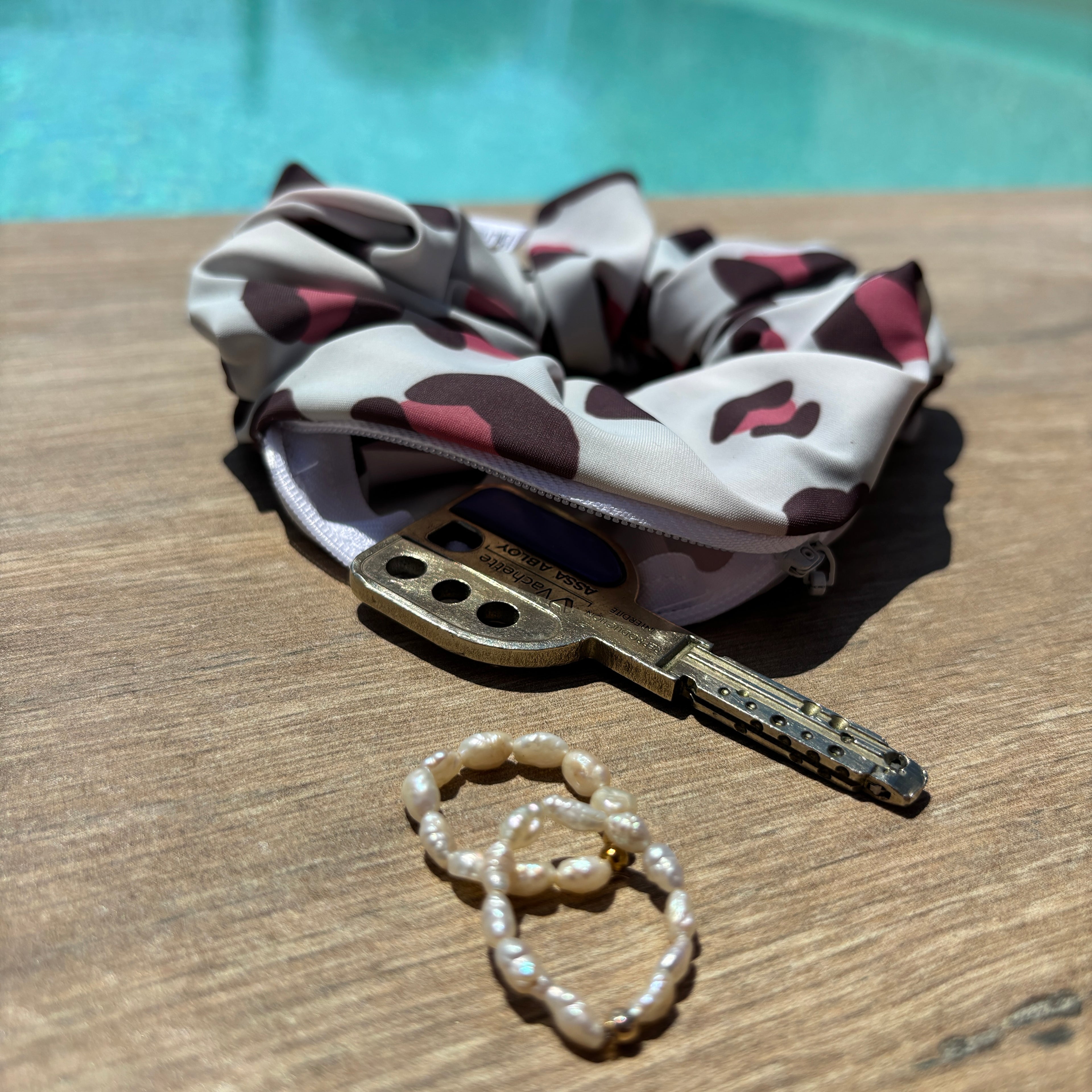 Chouchou maillot de bain zippé léopard rose - Audrey