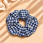 Chouchou cheveux fait main vichy bleu - Colette