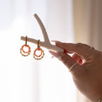 Créoles Solena - perles de culture & verre orange solaire