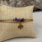 Bracelet Calyra – Bracelet doré avec pendentif & améthyste