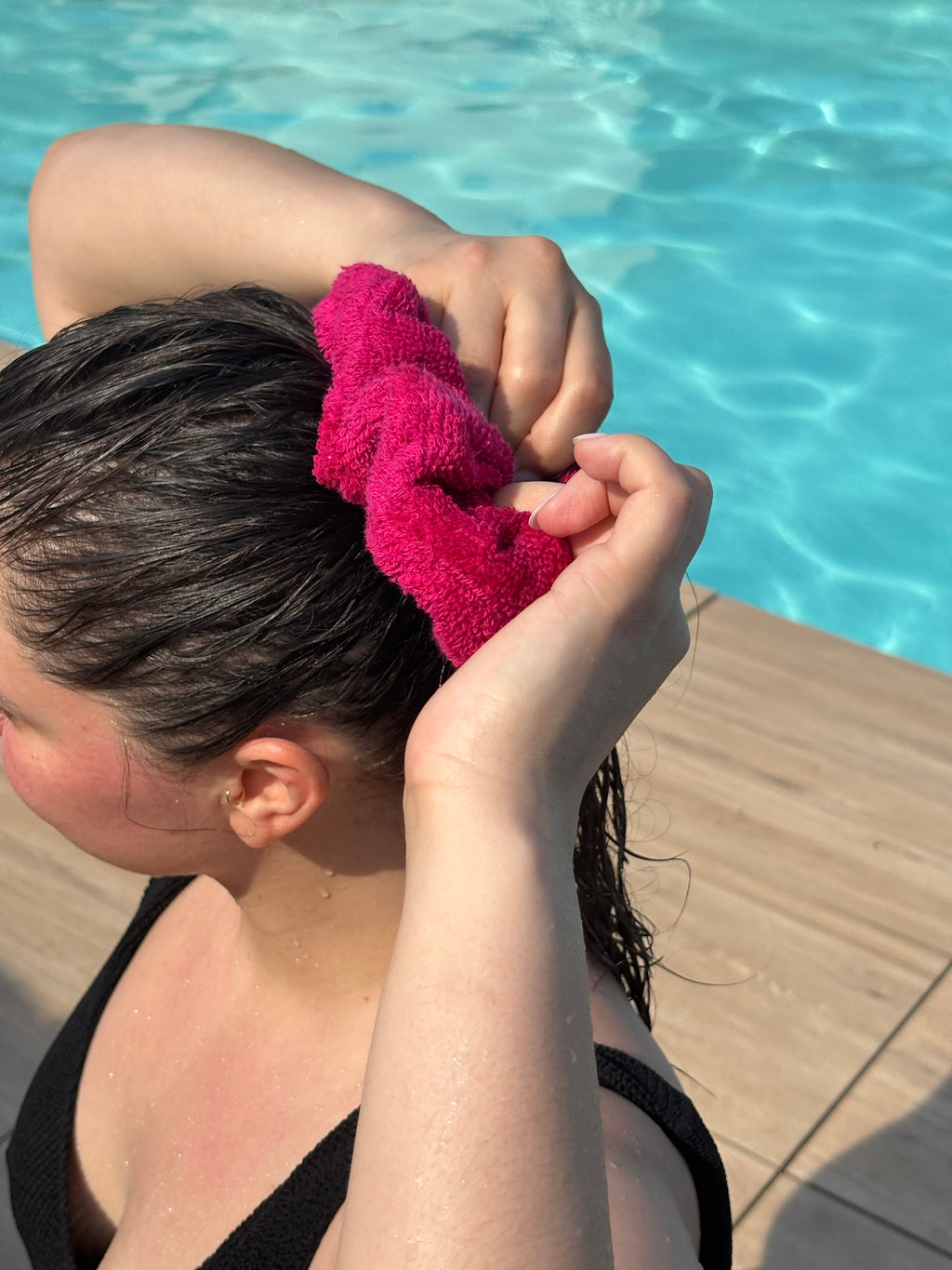 Chouchou serviette Odessa - Rose Fuschia