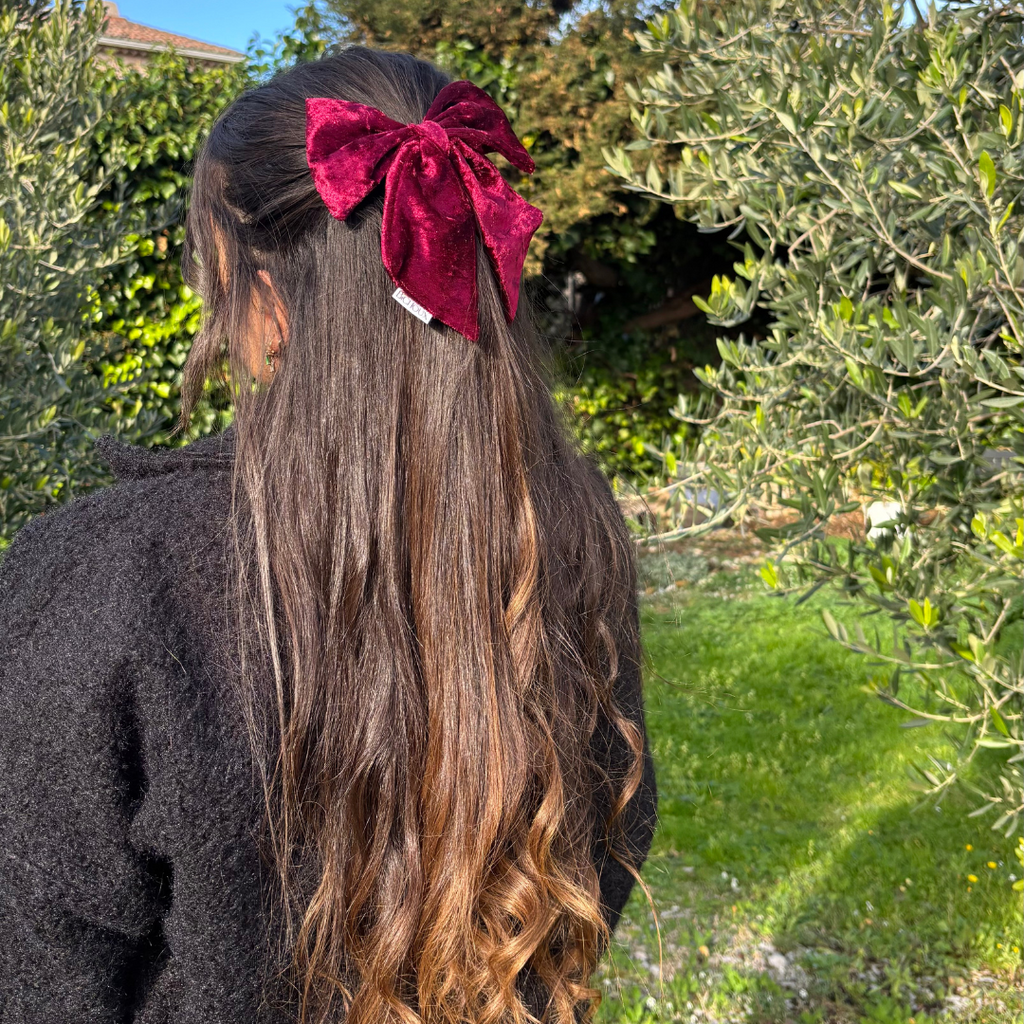 Barrette Velours Rouge - Mélanie