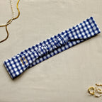 Bandeau Colette - Coton vichy bleu cousu main