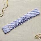 Bandeau Viola - Coton rayé violet cousu main