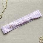 Bandeau Élise - Coton vichy rose cousu main