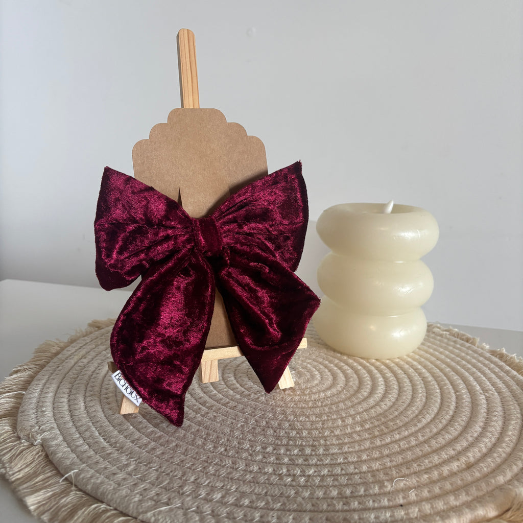 Barrette Velours Rouge - Mélanie