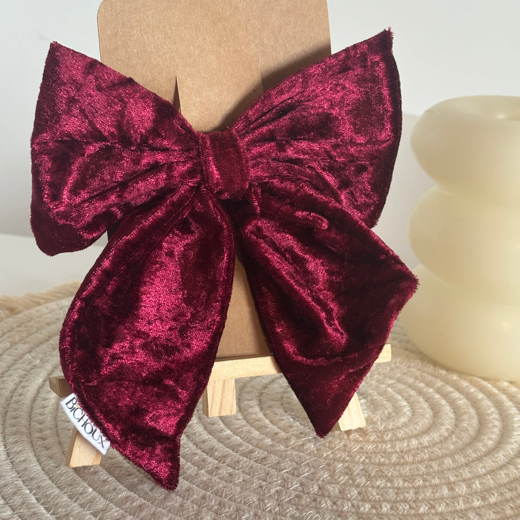 Barrette Velours Rouge - Mélanie