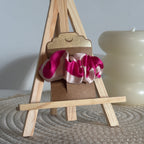 Barrette Épurée Célia en Soie Rose & Crème – Élégance & Légèreté
