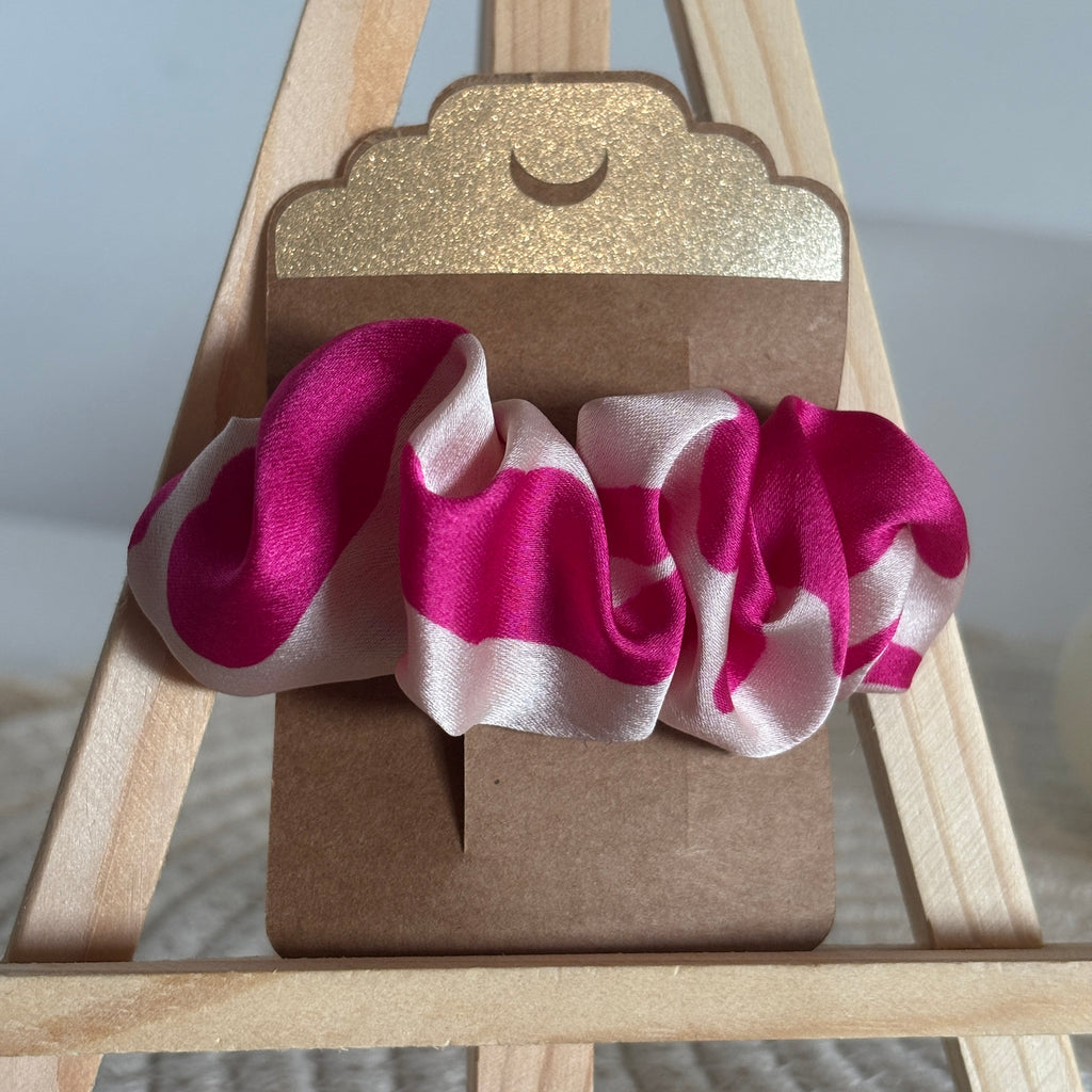 Barrette Épurée Célia en Soie Rose & Crème – Élégance & Légèreté