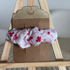 Barrette épurée Rosea - Coton trèfles roses & rouges