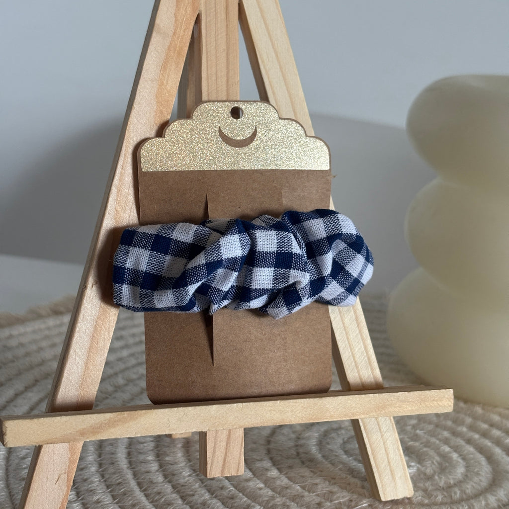 Barrette épurée Colette - Coton vichy bleu