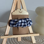 Barrette épurée Colette - Coton vichy bleu